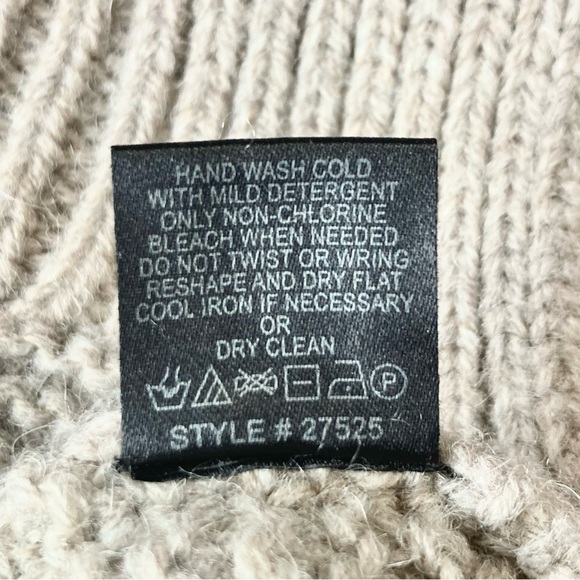 360Cashmere Wool Alpaca Blend Turtleneck Neutral Pullover Knit Sweater size S - Picture 7 of 8